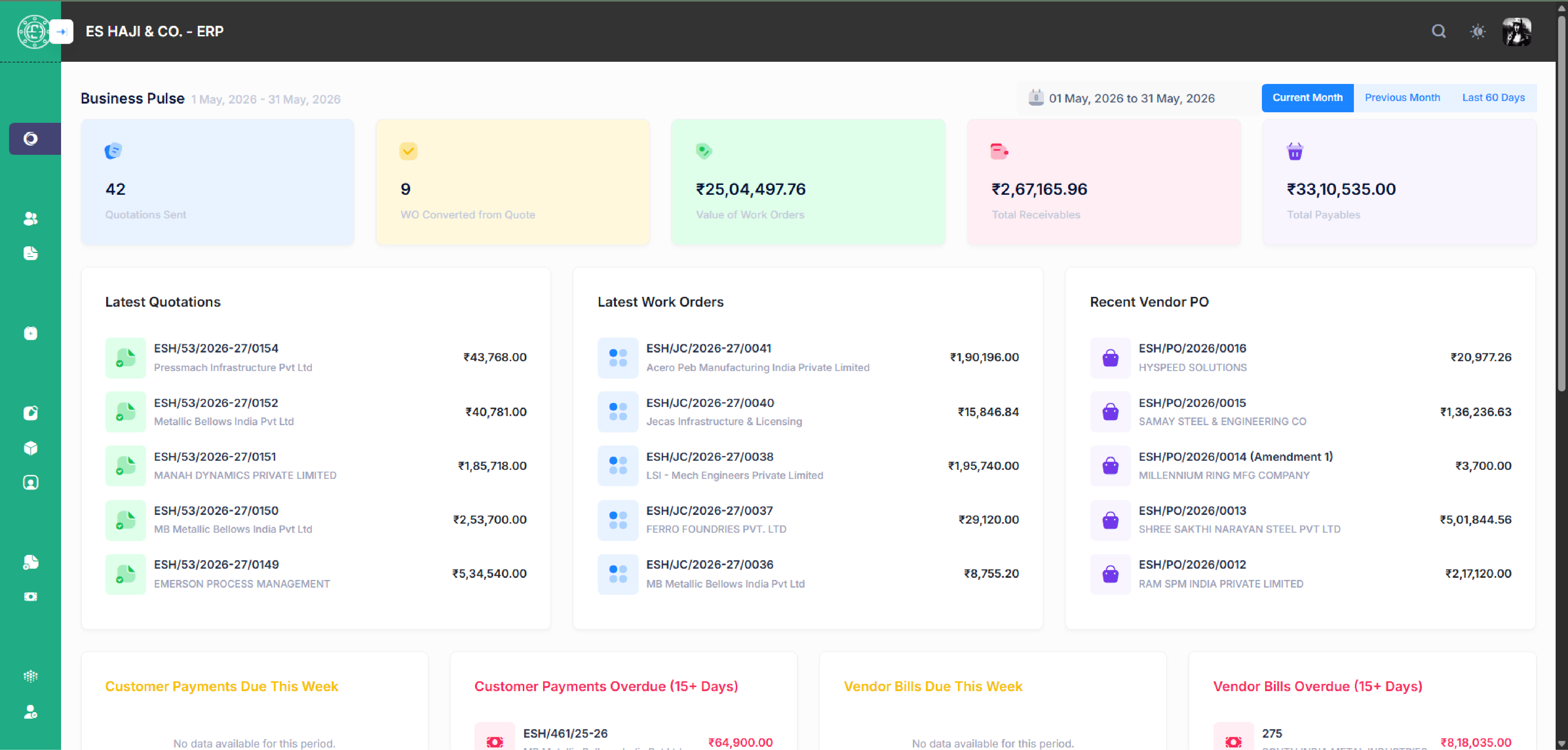ES HAJI & CO. interface